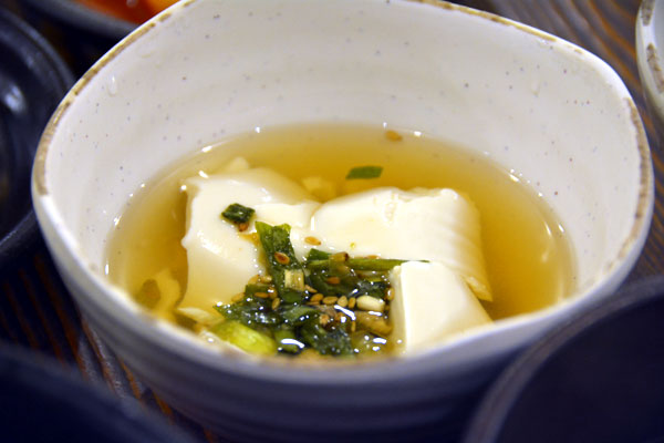 Tofu stone pot bibimbap at Gukje Market.