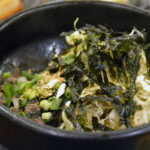 Tofu stone pot bibimbap at Gukje Market.