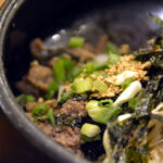 Tofu stone pot bibimbap at Gukje Market.